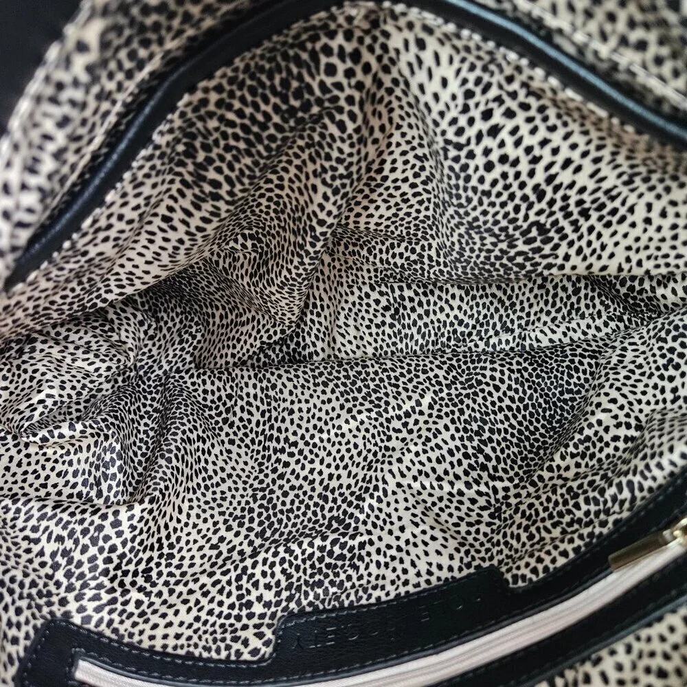 Sole/Society Large Black Faux Leather Braided Detail Hobo Shoulder Bag